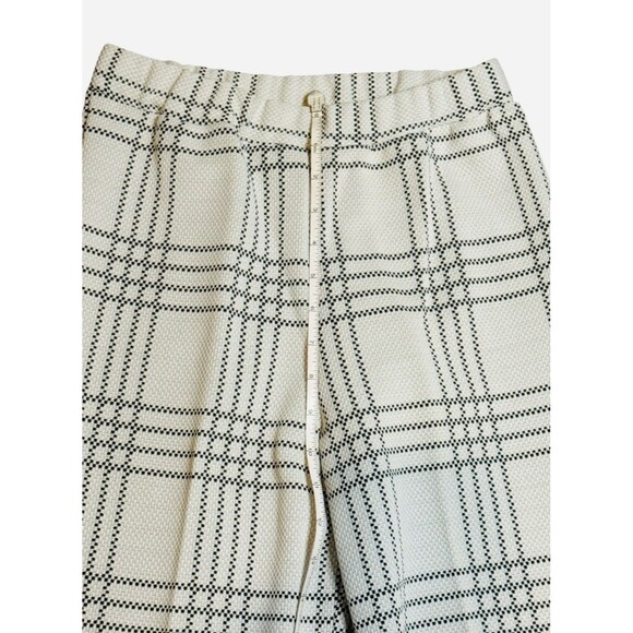 Vintage Hilton Head Sportswear Women’s 9/10 White Black Plaid Wide Leg Trousers - Picture 5 of 7